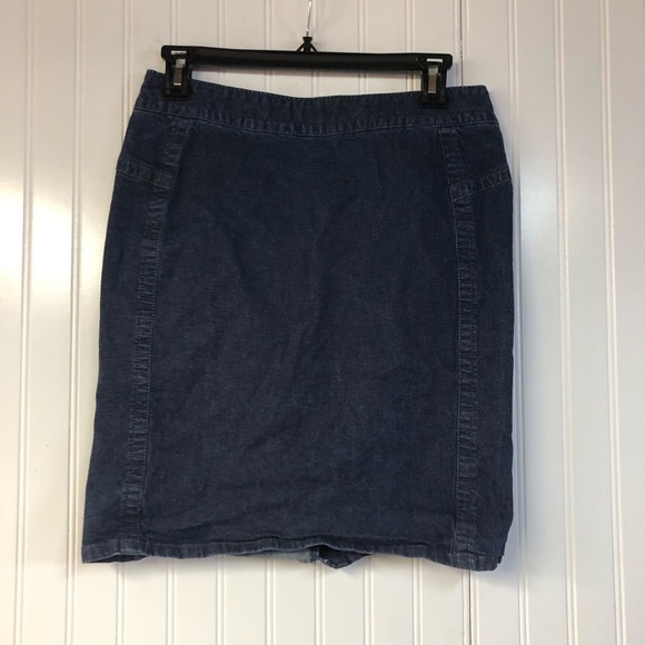 Converse Denim Blue Jean Skirt Size 28 Fitted Zipper Back - Picture 1 of 5